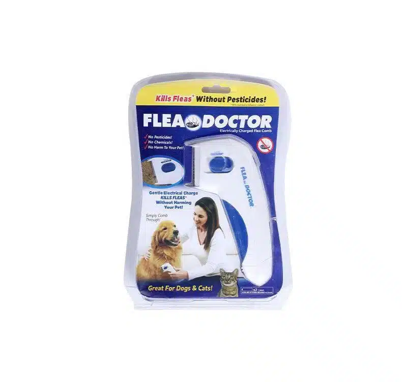 Electric flea remover comb teeth close-up