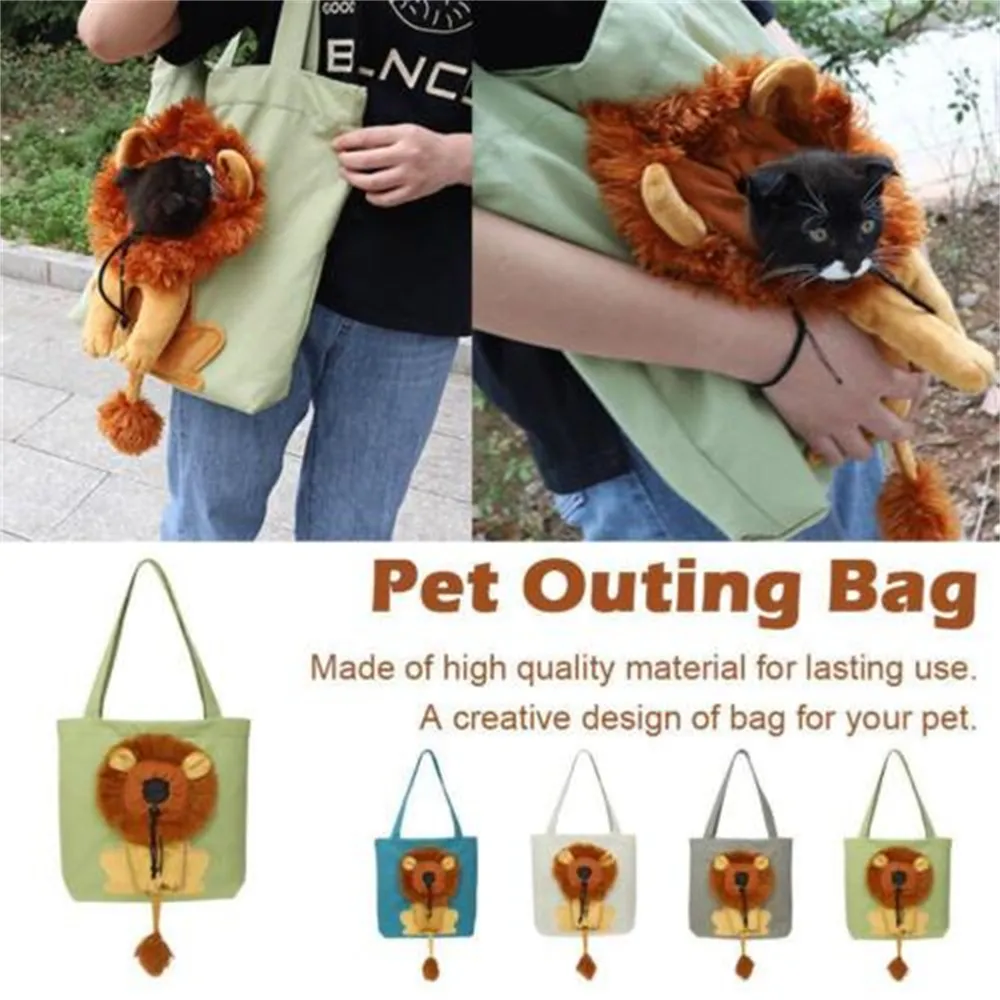 Soft pet carrier bag in use during outdoor travel